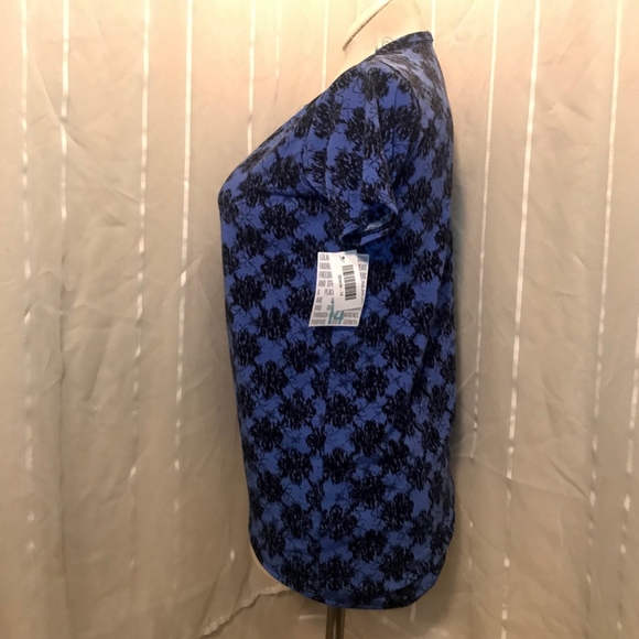 LuLaRoe Purple and Black Print Shirt - Picture 2 of 5